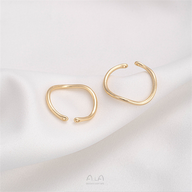 14k Gold Plated Copper Open Ring Accessory for Ring Making