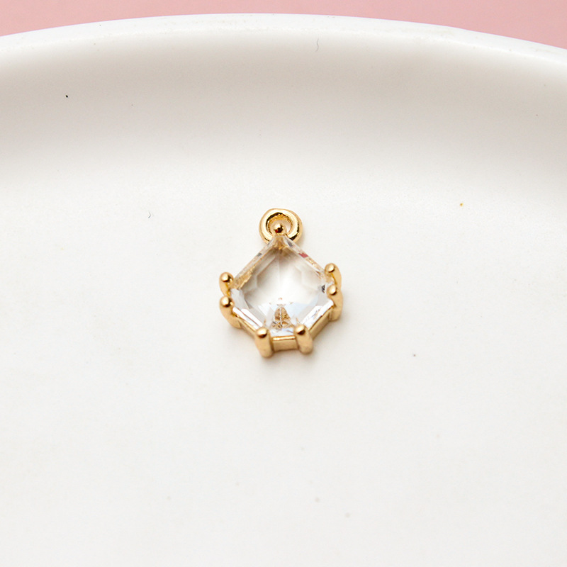 9*12mm Pixel Style Waterdrop Colored Zircon Pendant