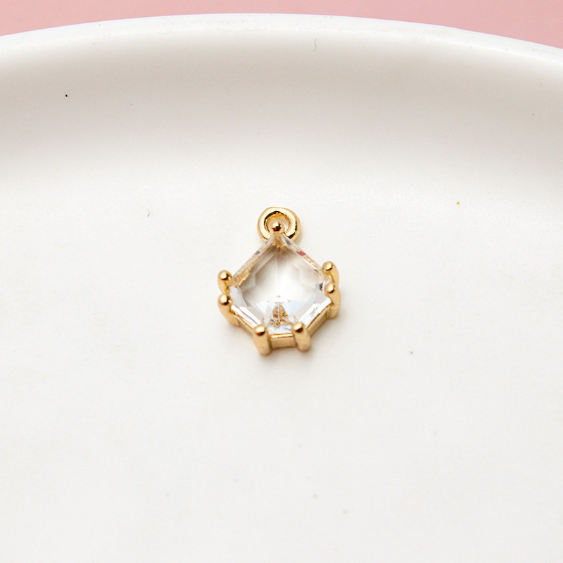 9*12mm Pixel Style Waterdrop Colored Zircon Pendant