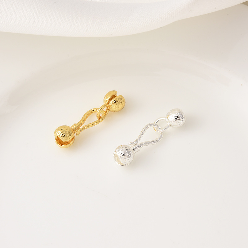 Gold or Silver Plated Flower Bud Fish Hook Shaped Buckle