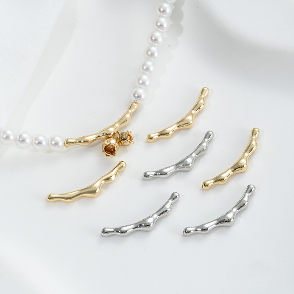 Copper Lava Style Irregular  Bent Connector for Jewelry DIY 