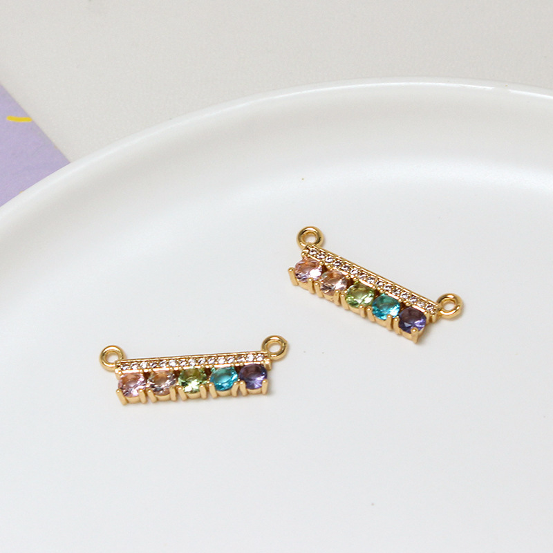 Rainbow Colored Zircon Geometric Arrangement Pendant