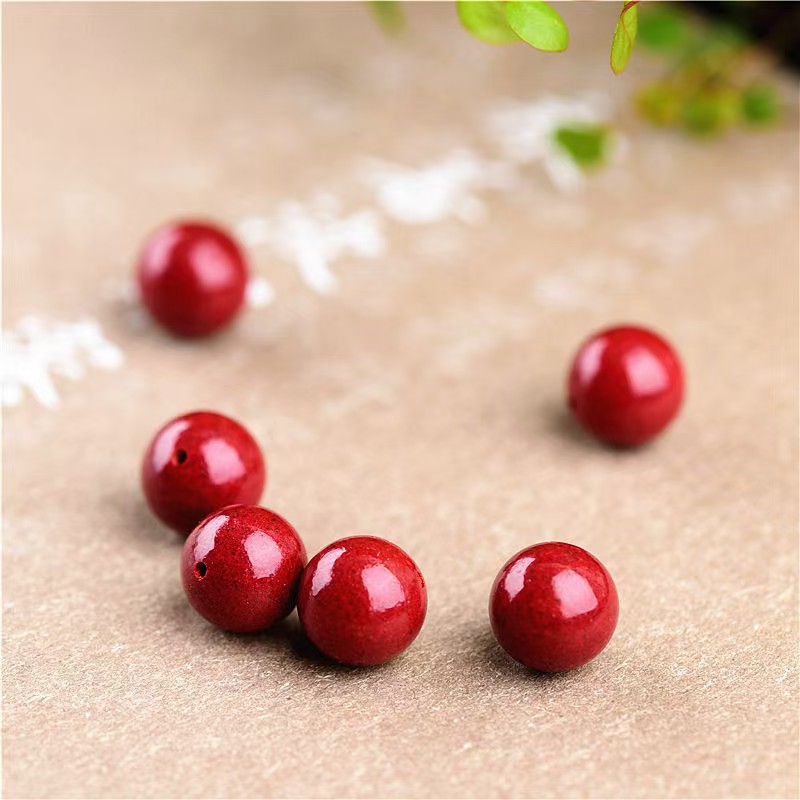 Cinnabar Content 97% Round Beads 10pcs