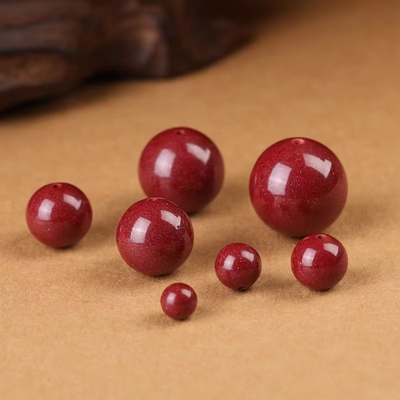 Cinnabar Content 97% Round Beads 10pcs