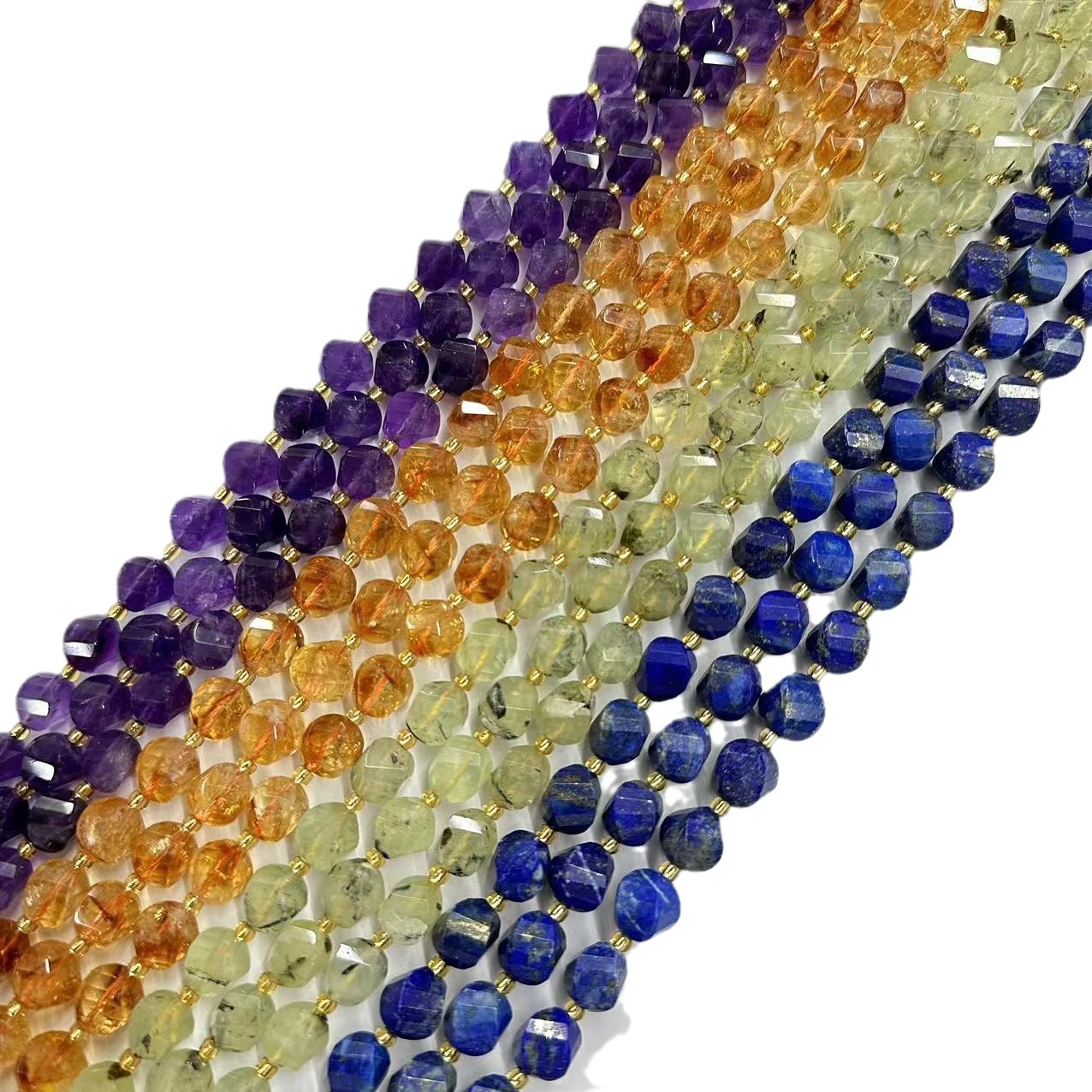 10*9mm Spiral Facet Gemstone Beads Strand
