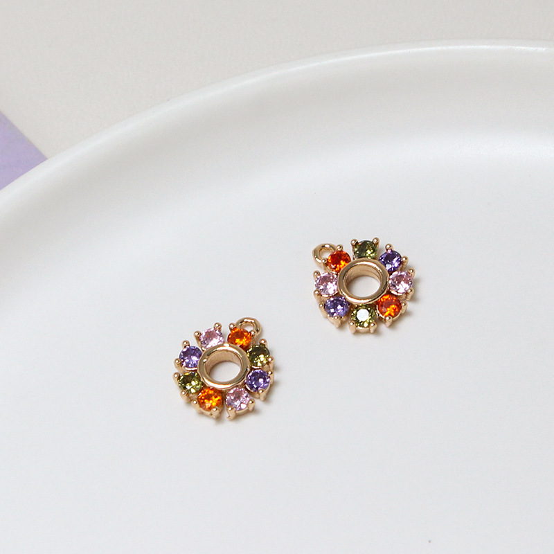 Rainbow Colored Zircon Geometric Arrangement Pendant