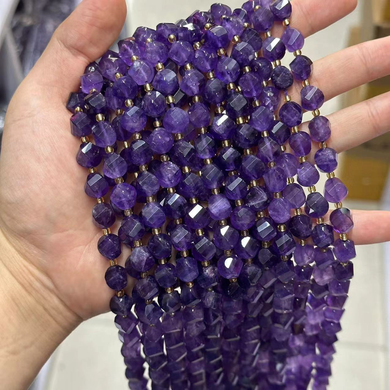 10*9mm Spiral Facet Gemstone Beads Strand