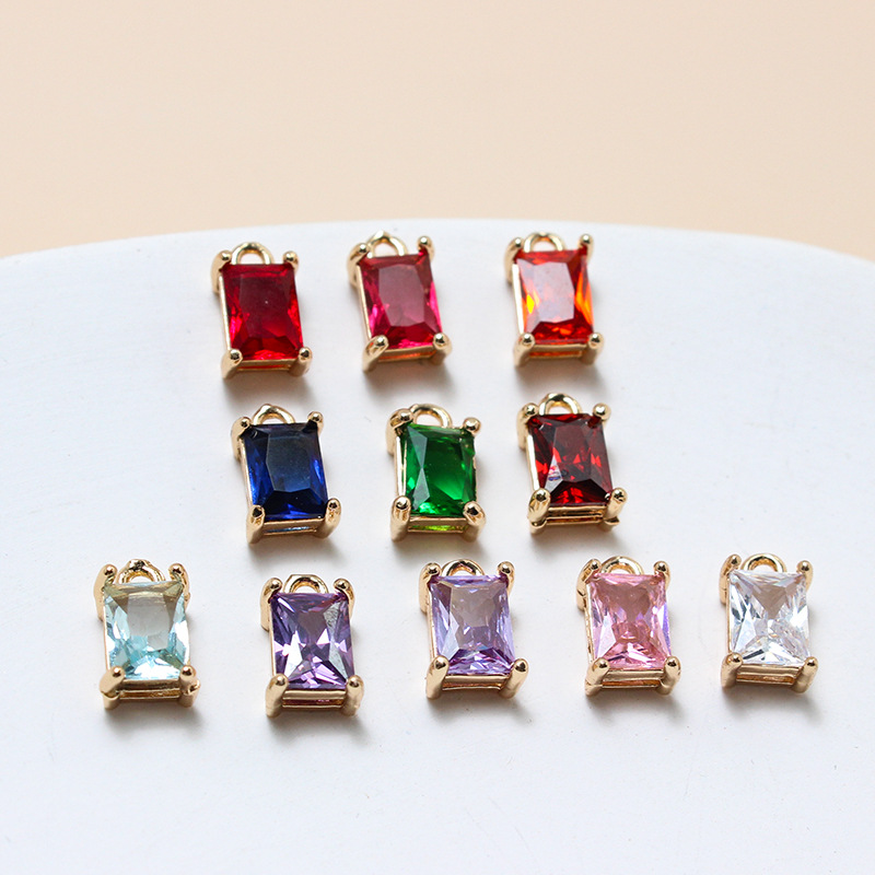 6*10mm Colored Zircon Rectangle Pendant