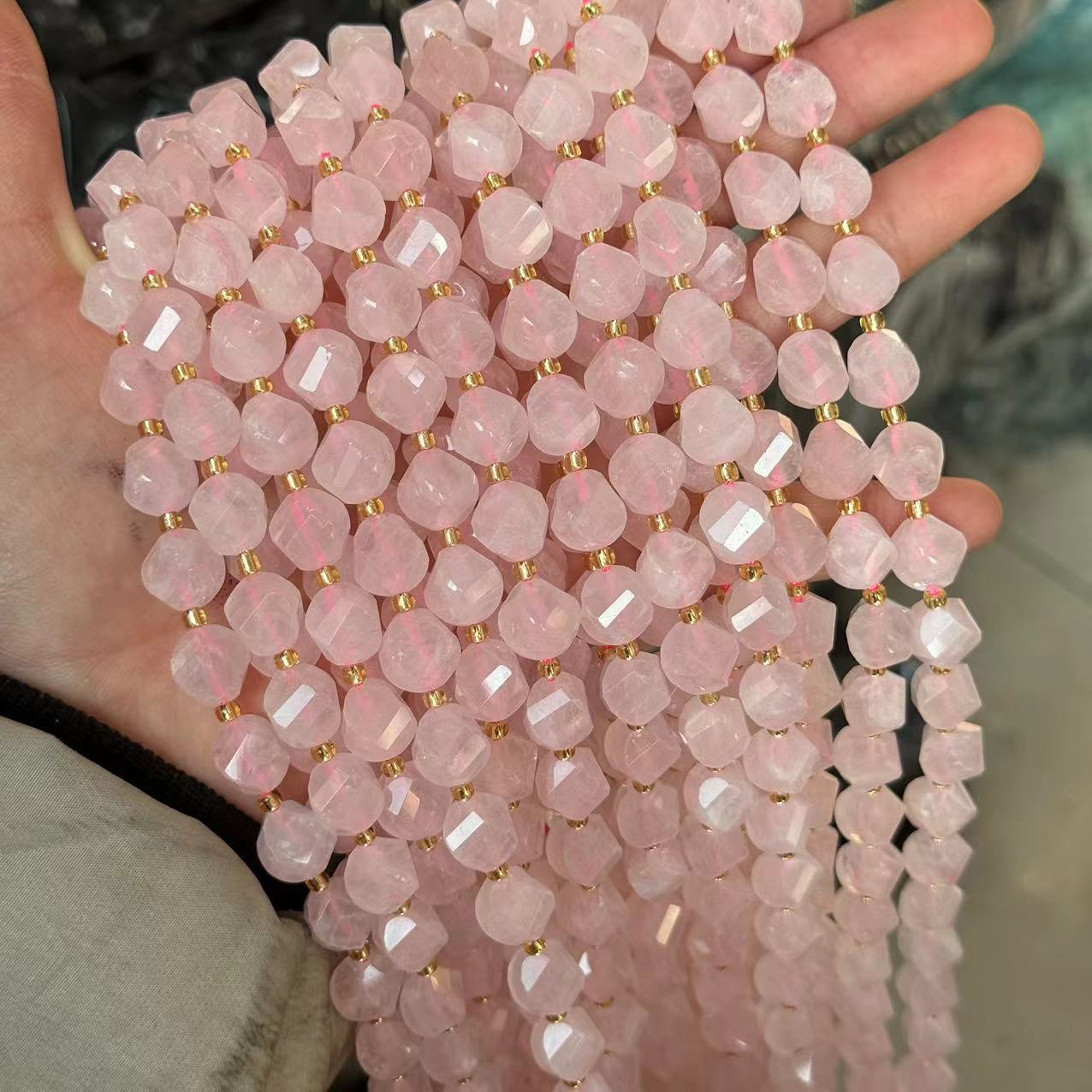 10*9mm Spiral Facet Gemstone Beads Strand