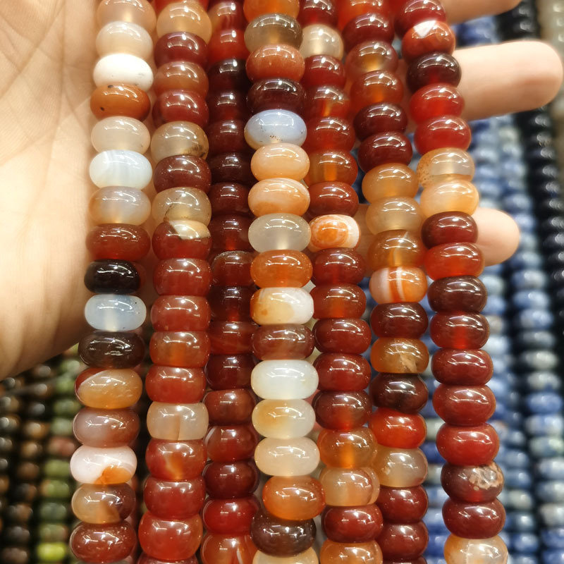 Natural Gemstone 6*10mm Wheel Beads Strand 