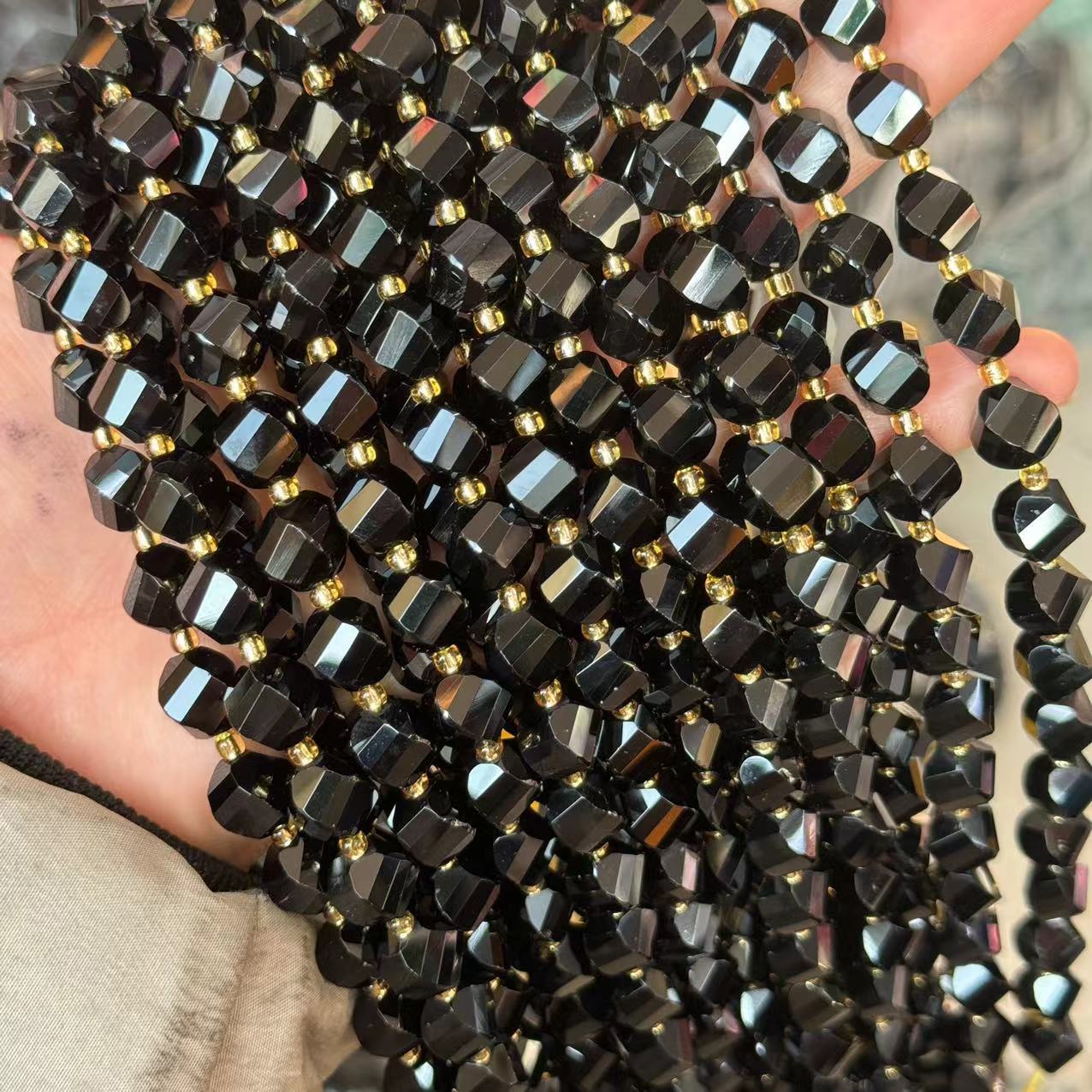 10*9mm Spiral Facet Gemstone Beads Strand
