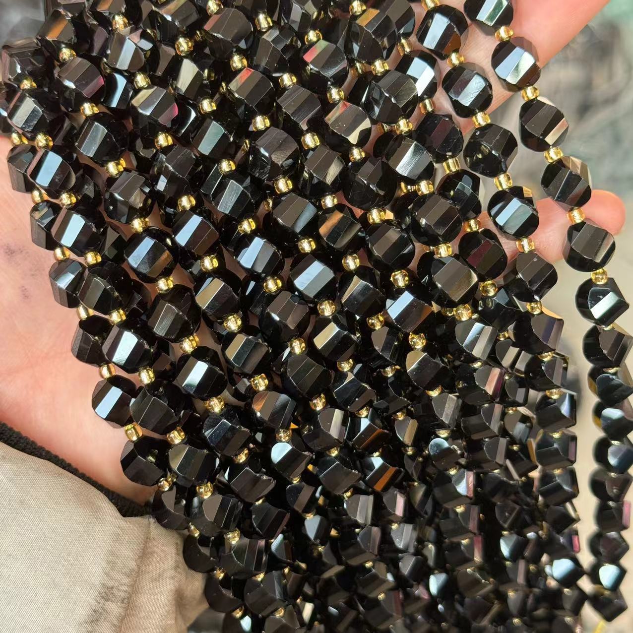 10*9mm Spiral Facet Gemstone Beads Strand