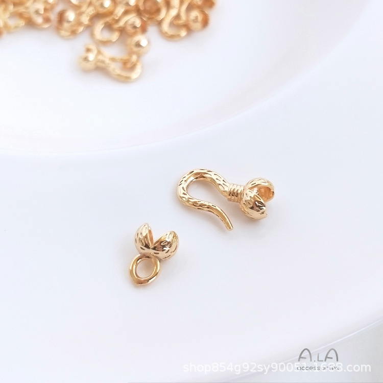 Gold or Silver Plated Flower Bud Fish Hook Shaped Buckle