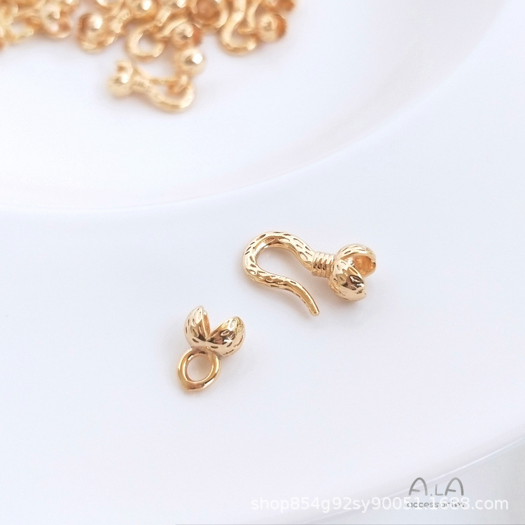 Gold or Silver Plated Flower Bud Fish Hook Shaped Buckle