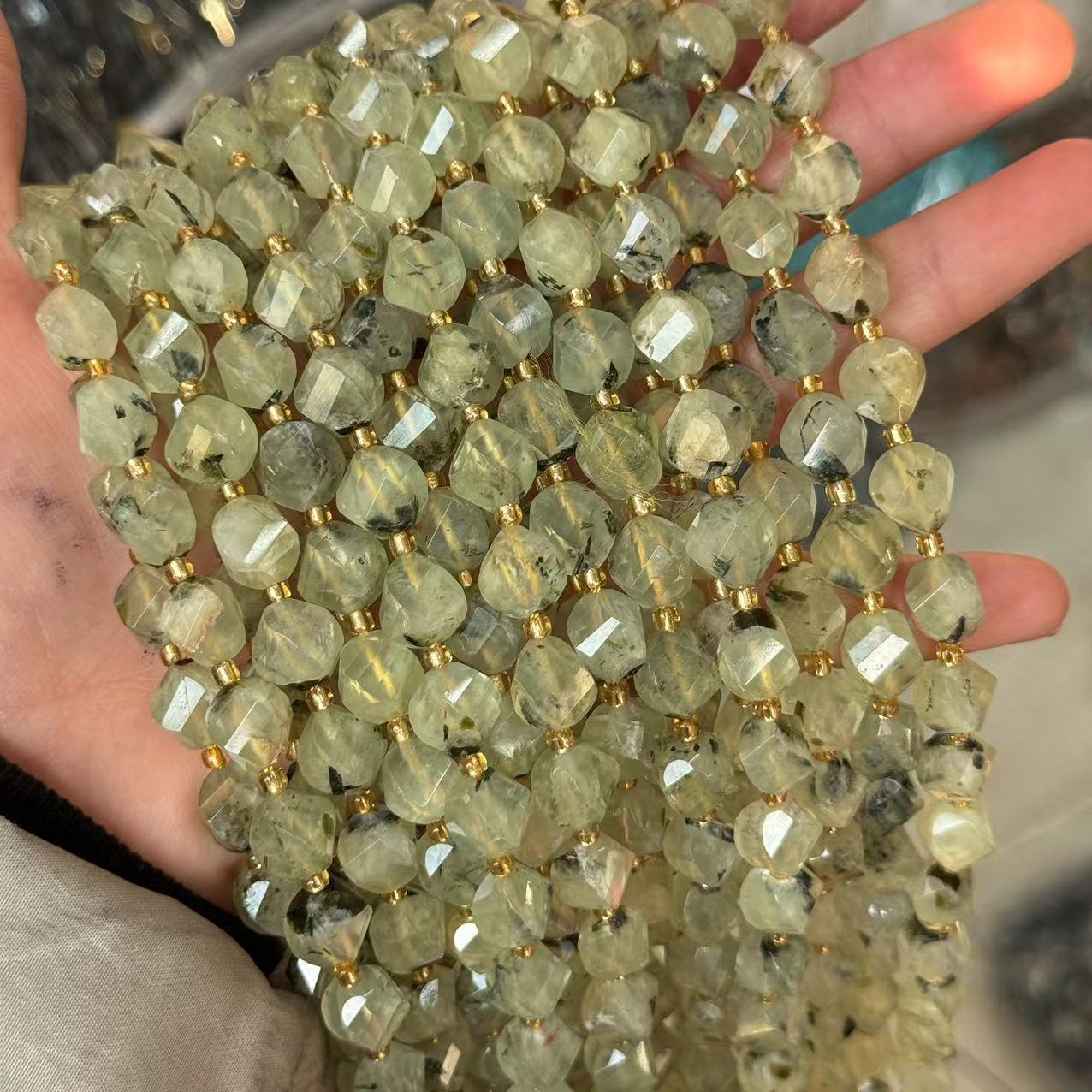 10*9mm Spiral Facet Gemstone Beads Strand