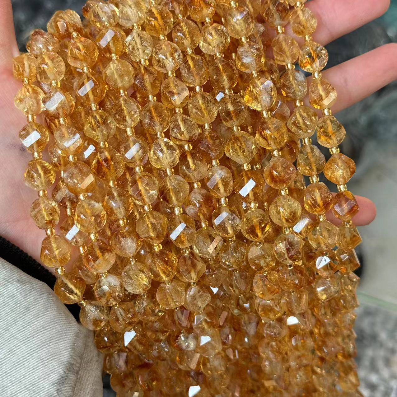 10*9mm Spiral Facet Gemstone Beads Strand