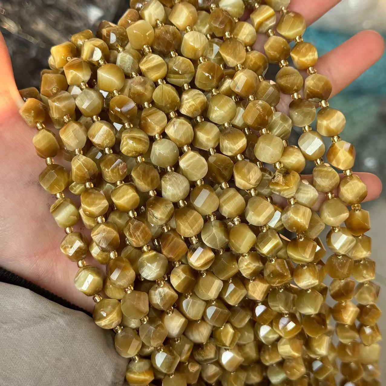 10*9mm Spiral Facet Gemstone Beads Strand