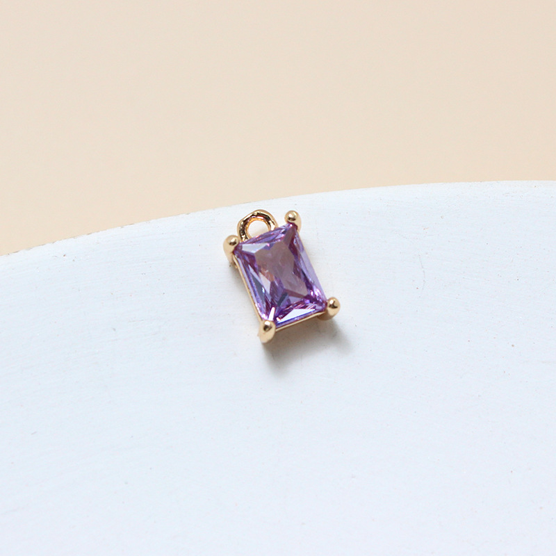 6*10mm Colored Zircon Rectangle Pendant