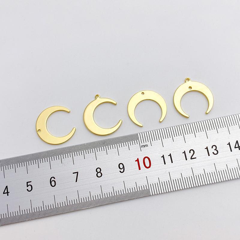 14k Gold Plated Copper Moon Sheet Charms for Jewelry DIY