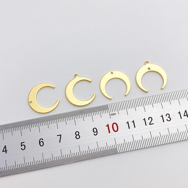 14k Gold Plated Copper Moon Sheet Charms for Jewelry DIY