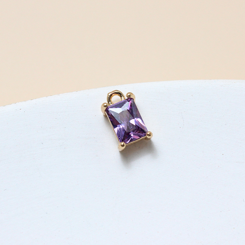 6*10mm Colored Zircon Rectangle Pendant