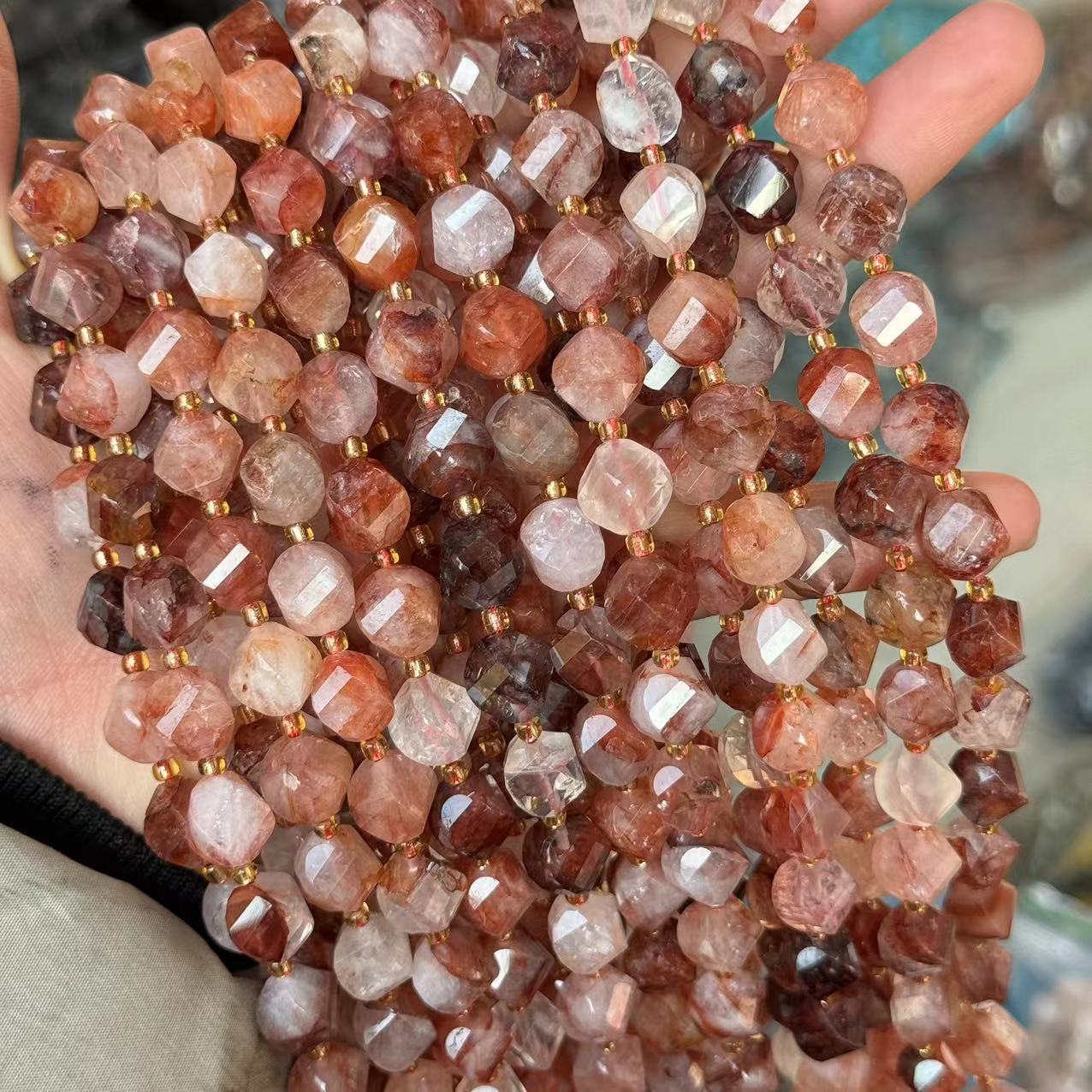 10*9mm Spiral Facet Gemstone Beads Strand