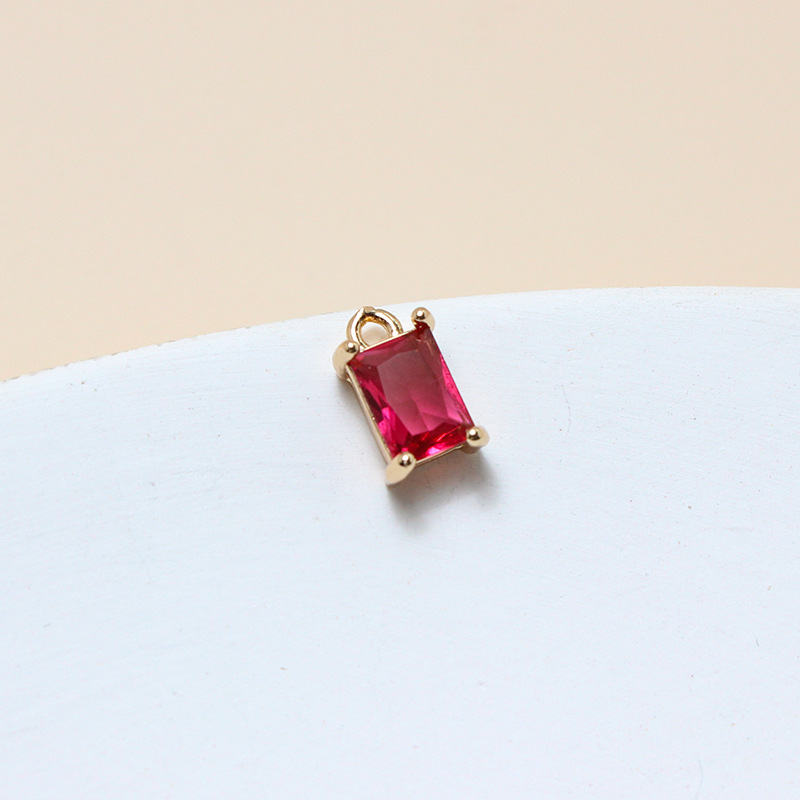 6*10mm Colored Zircon Rectangle Pendant