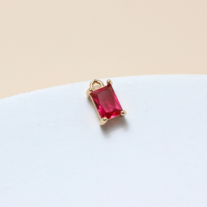 6*10mm Colored Zircon Rectangle Pendant
