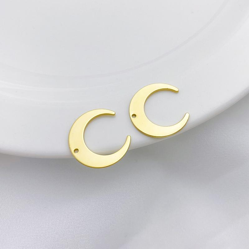 14k Gold Plated Copper Moon Sheet Charms for Jewelry DIY