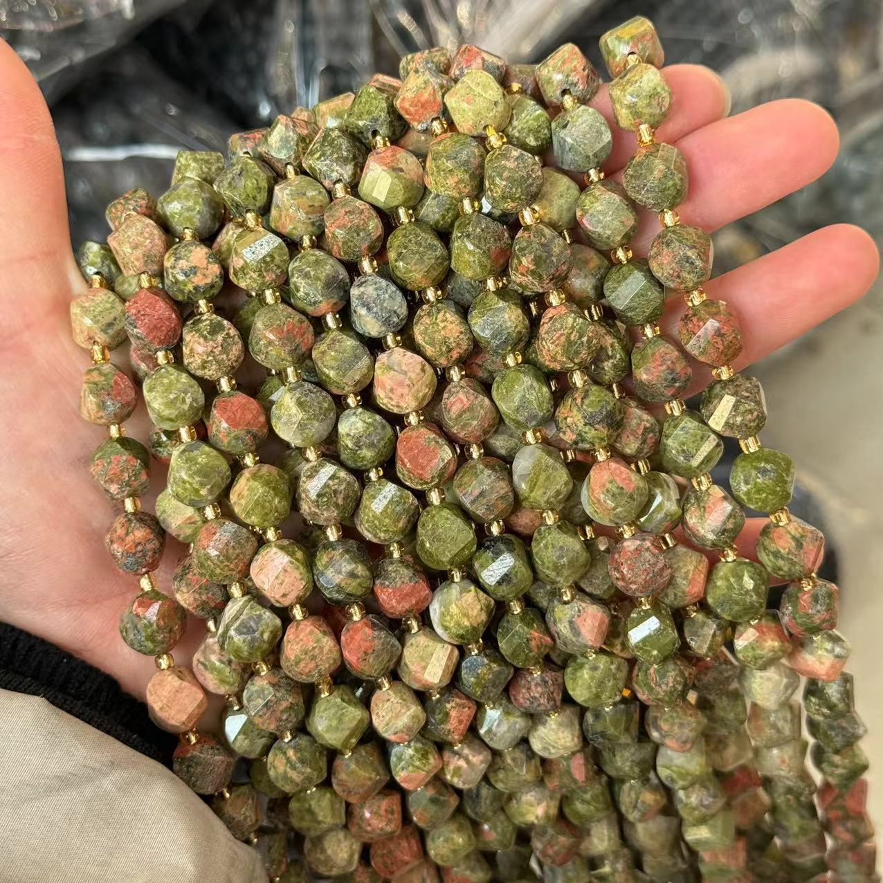 10*9mm Spiral Facet Gemstone Beads Strand