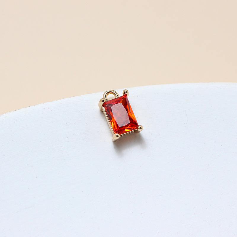6*10mm Colored Zircon Rectangle Pendant
