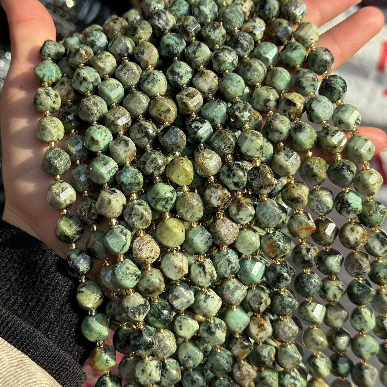 10*9mm Spiral Facet Gemstone Beads Strand