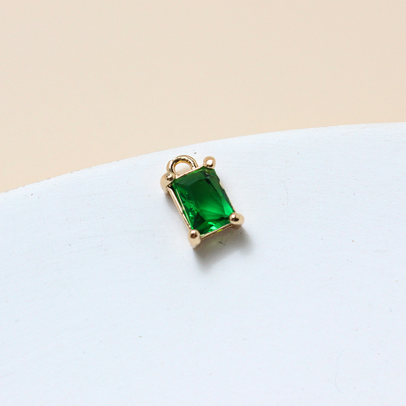 6*10mm Colored Zircon Rectangle Pendant