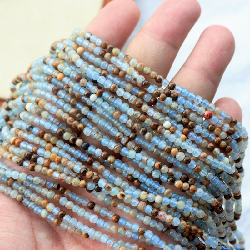 2mm 3mm Mini Natural Gemstone Round Beads Strand