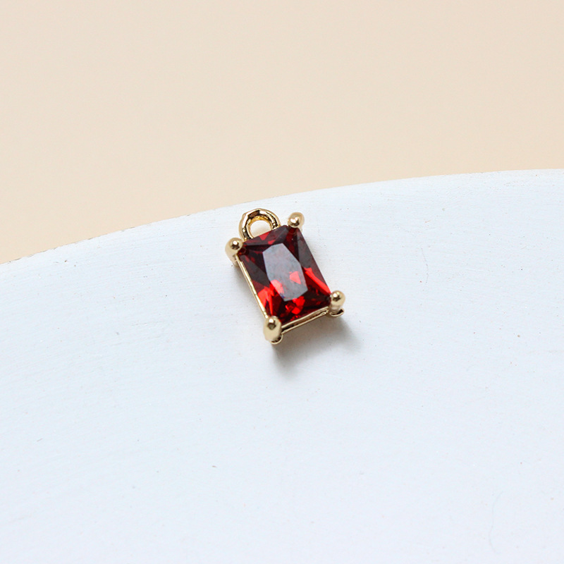 6*10mm Colored Zircon Rectangle Pendant