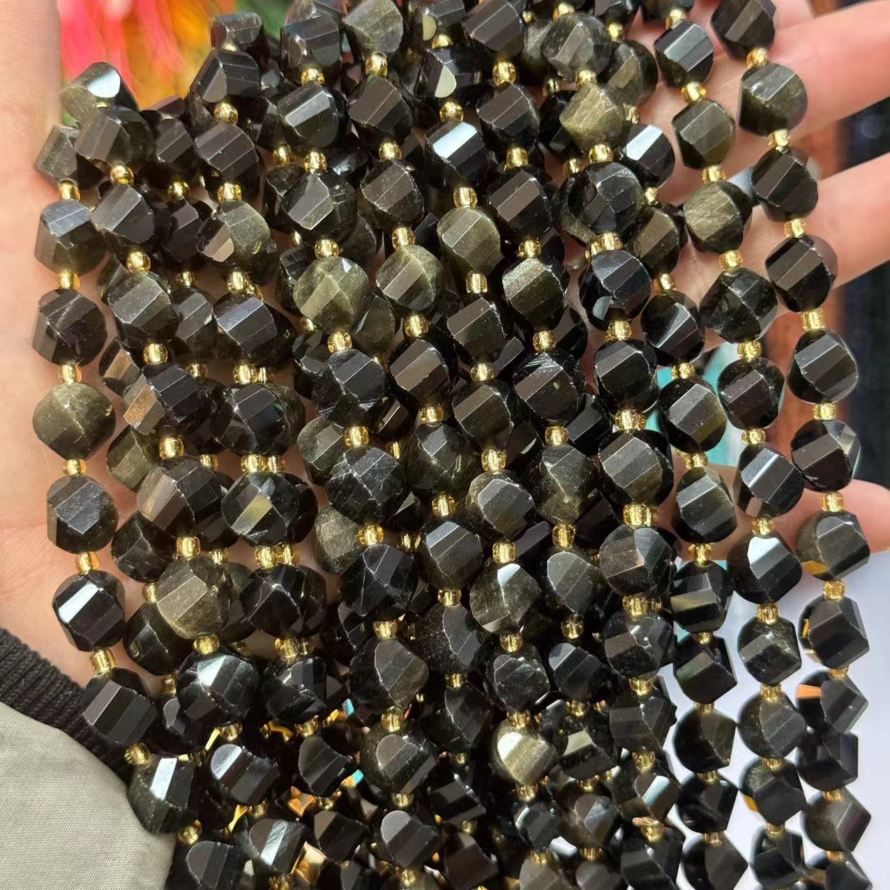 10*9mm Spiral Facet Gemstone Beads Strand