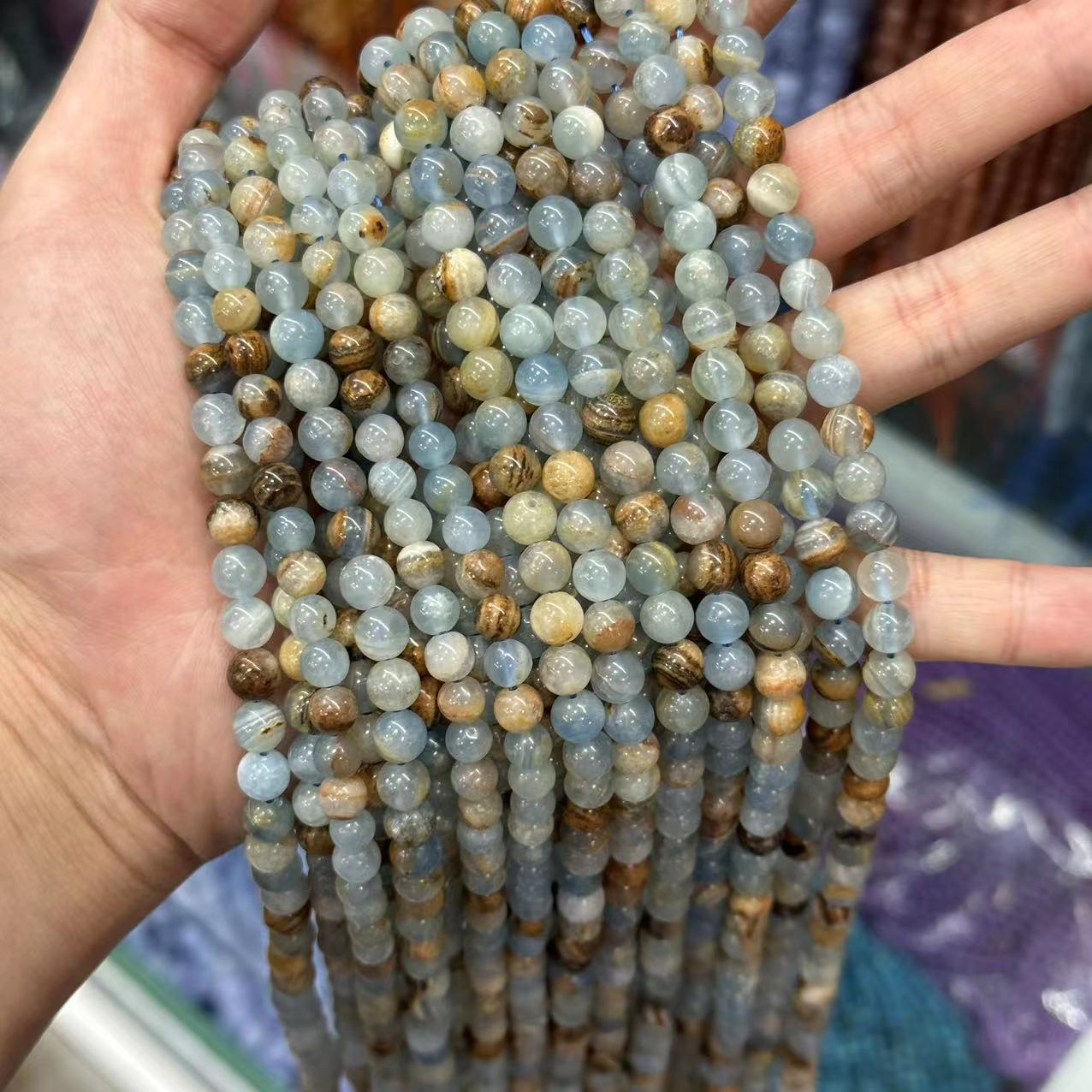 Natural Gemstone 4-12mm Round Beads Strand