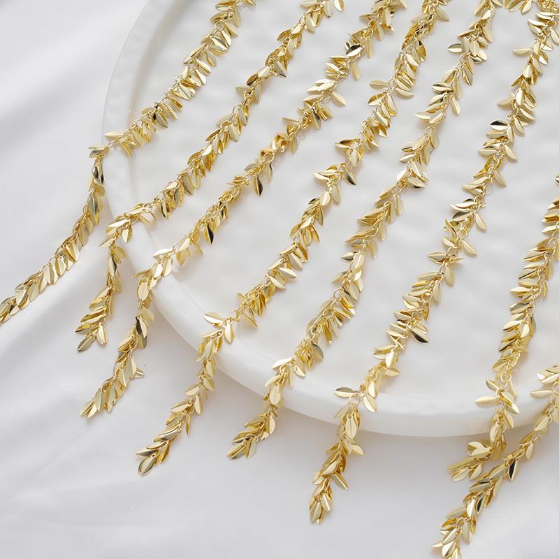 Smooth Surface Layered Leaves Tassel Chain 0.5m