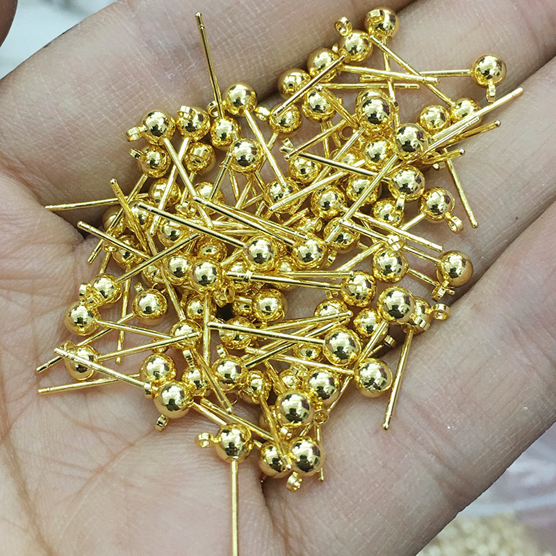 Ball Earring Studs with Close Ring for Earrings Making
