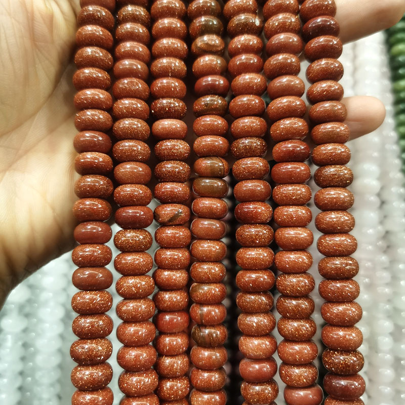 Natural Gemstone 6*10mm Wheel Beads Strand 