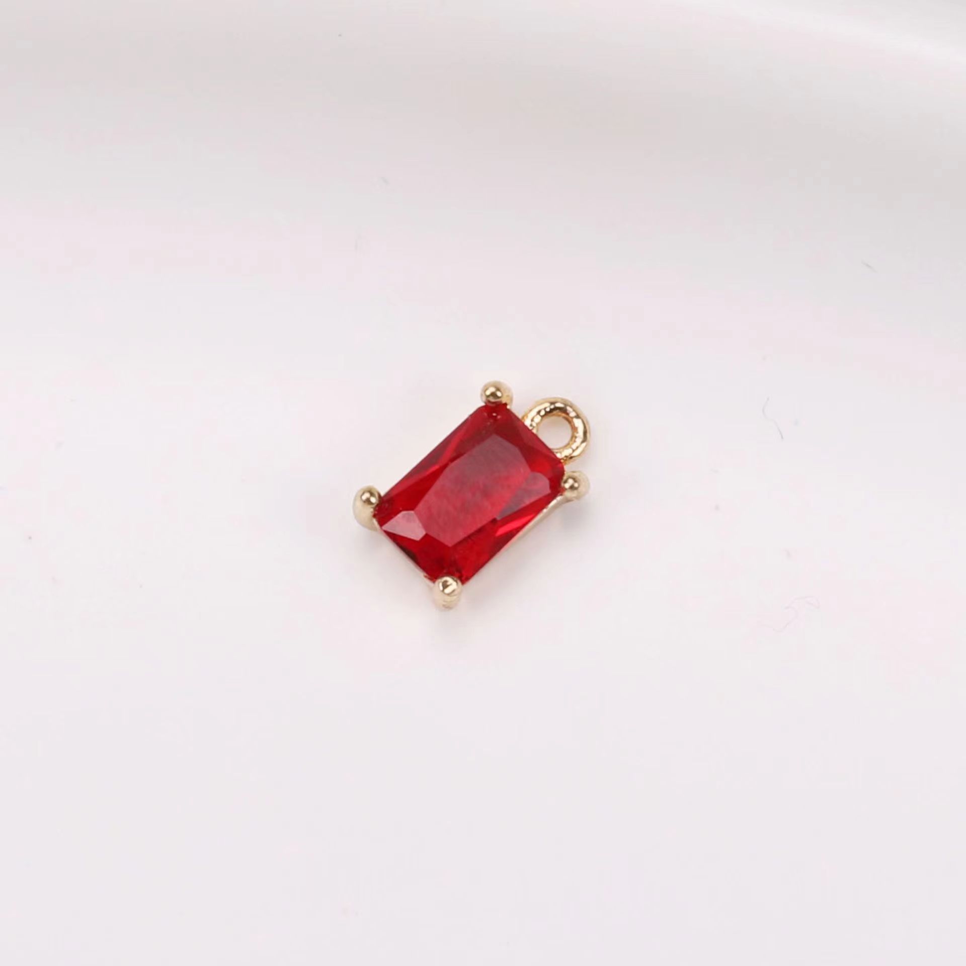 6*10mm Colored Zircon Rectangle Pendant