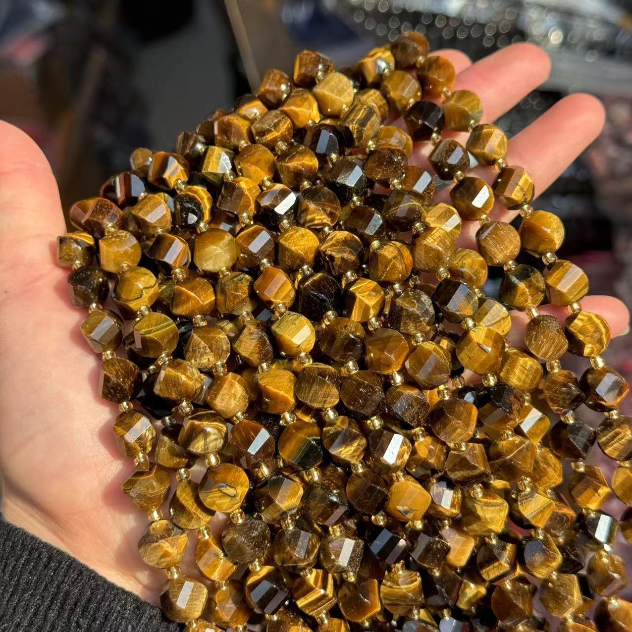 10*9mm Spiral Facet Gemstone Beads Strand