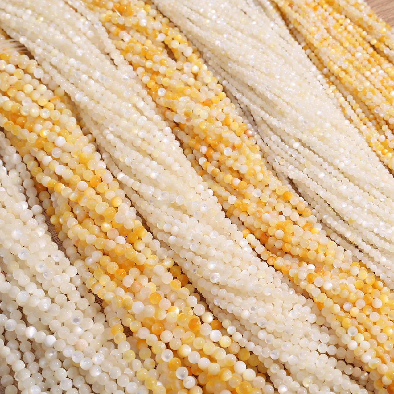 Commercial Trochus Round Beads strand 2mm  3mm  4mm  5mm 6mm