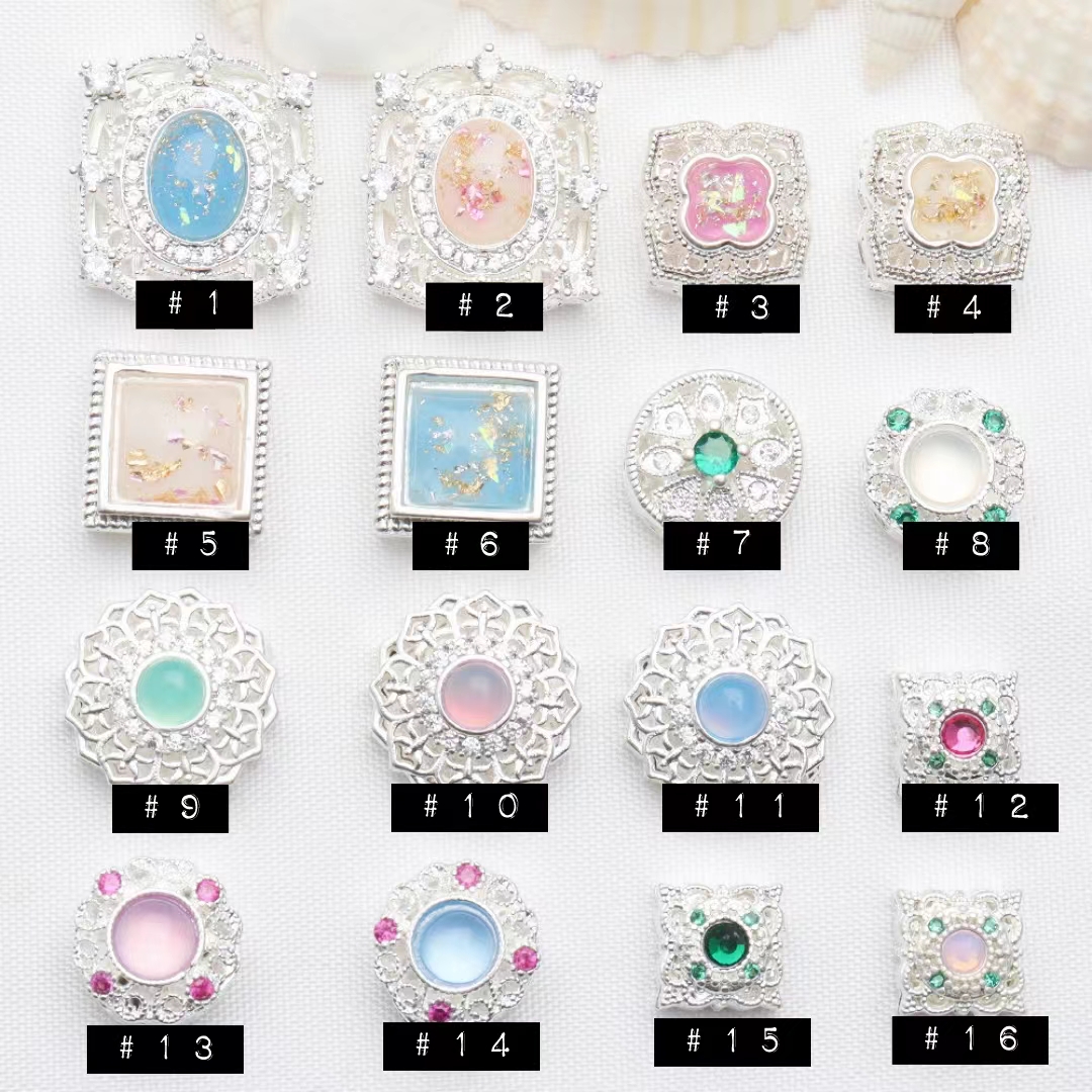 Silver Crustification Stone Accessory Bead