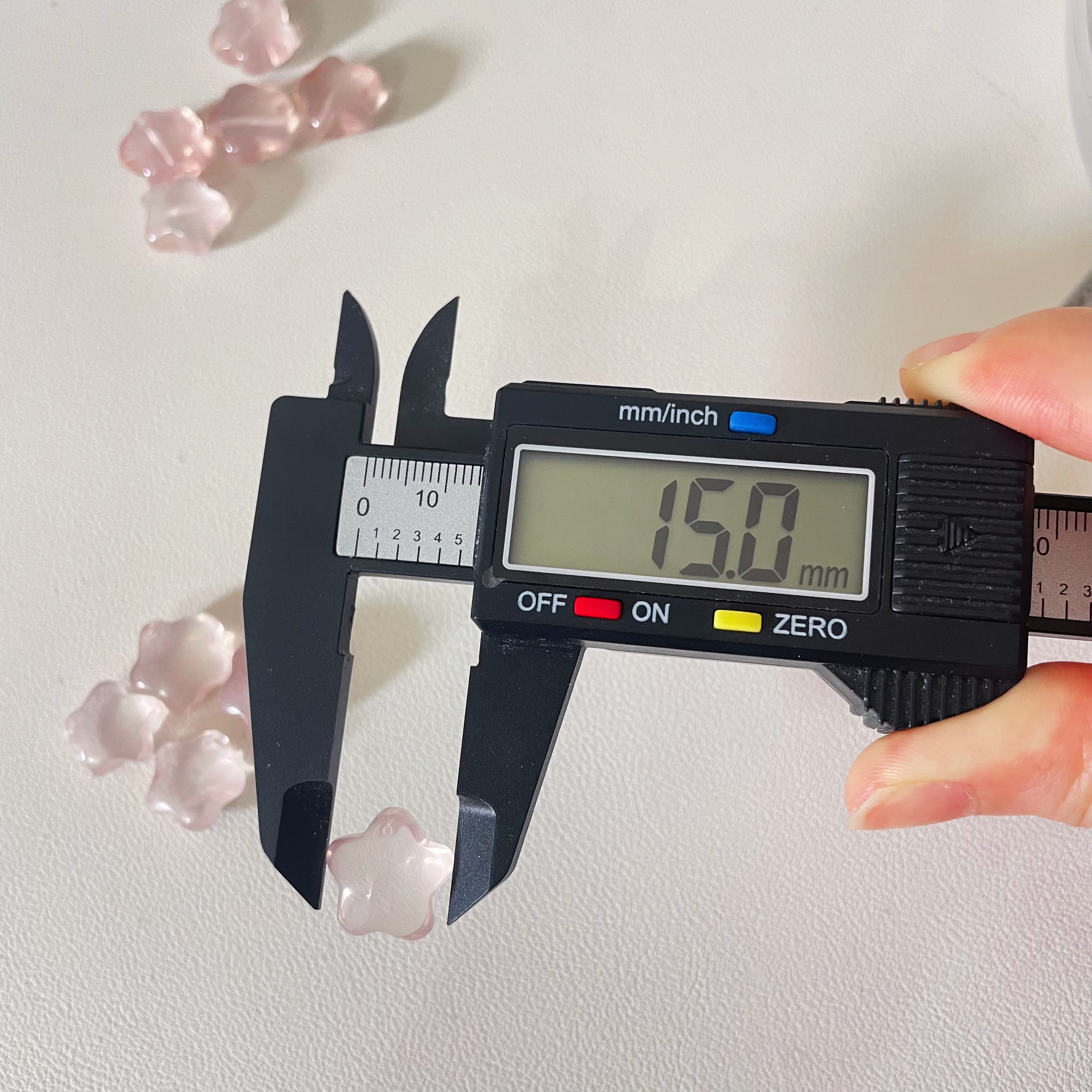 15mm Mozambique Rose Quartz Fat Star Beads Pendant Charm