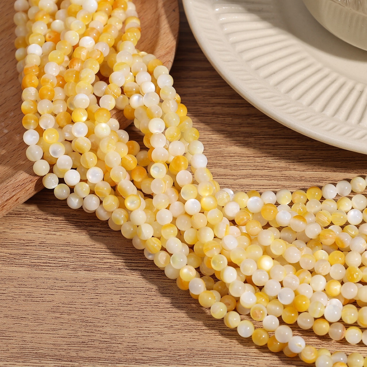 Commercial Trochus Round Beads strand 2mm  3mm  4mm  5mm 6mm