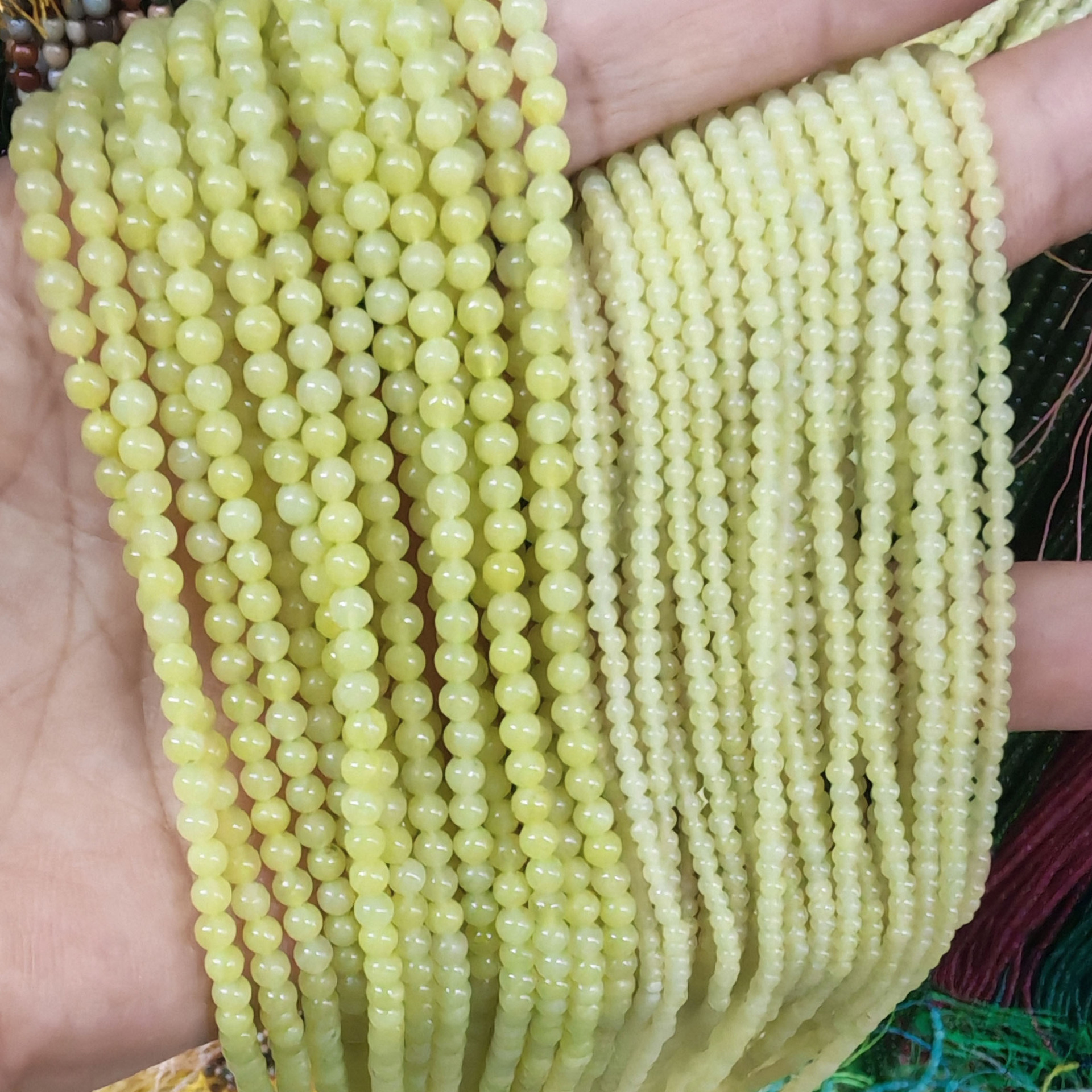 2mm 3mm Mini Natural Gemstone Round Beads Strand