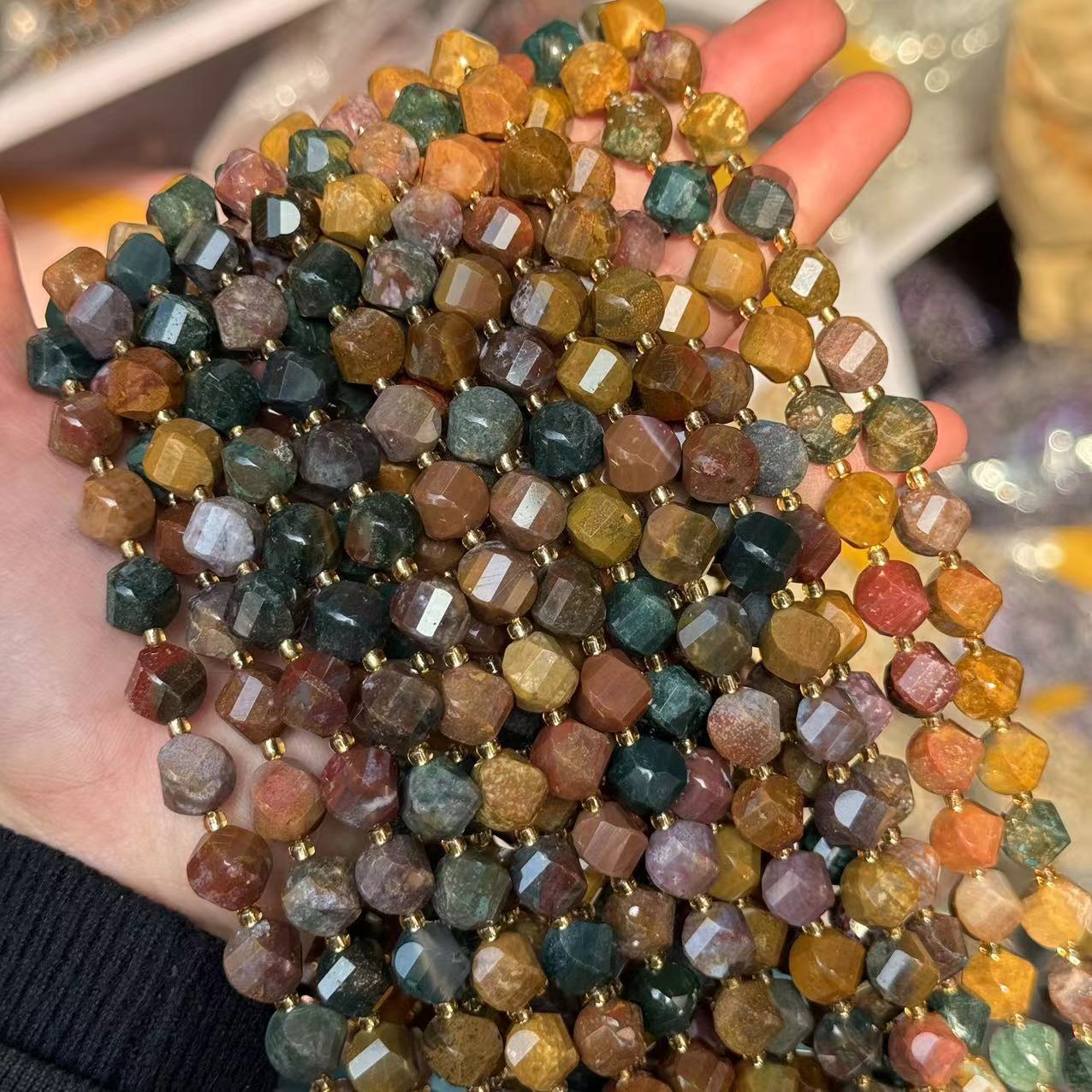 10*9mm Spiral Facet Gemstone Beads Strand