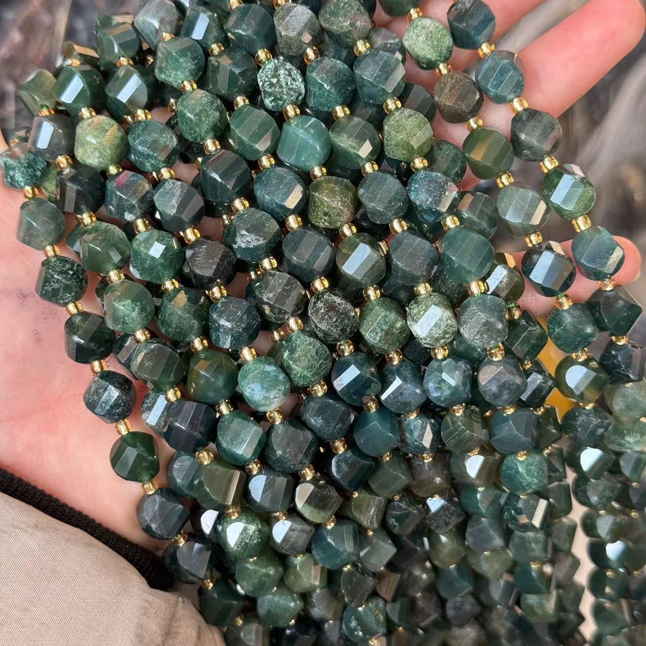 10*9mm Spiral Facet Gemstone Beads Strand