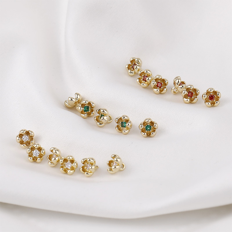 Little Flower Pendant with Colored Zircon Core